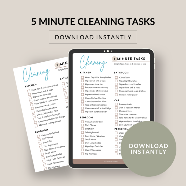 5 MINUTE CLEANING TASKS