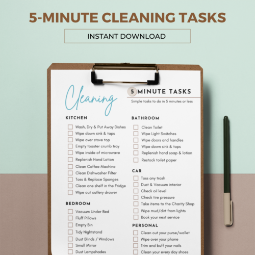 5 Minute Cleaning Tasks Checklist - Image 2