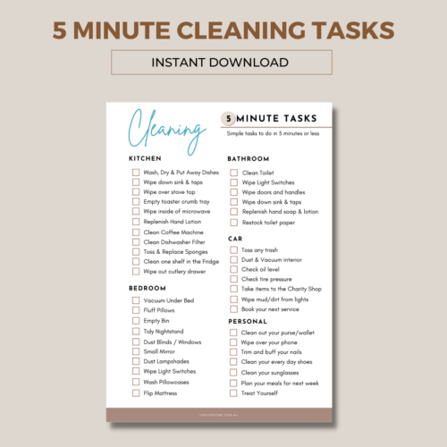 5 Minute Cleaning Tasks Checklist - Image 4