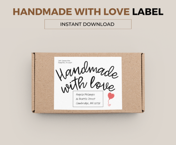 Handmade with Love Parcel Label