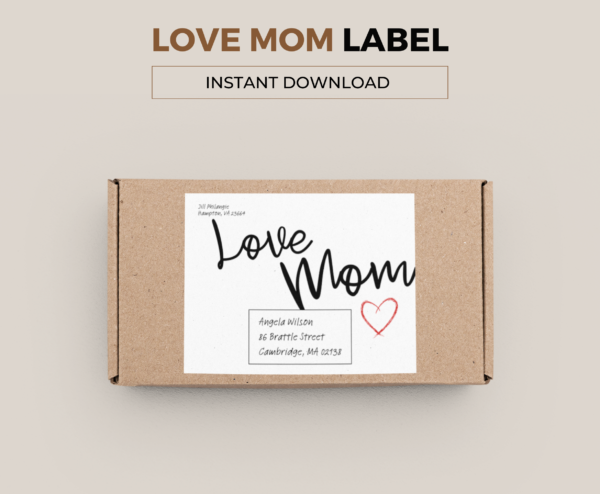 Love Mom Parcel Label