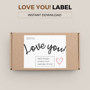 Love You Parcel Label