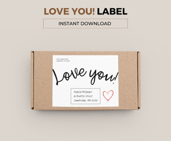 Love You Parcel Label