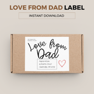 Love from Dad Parcel Label