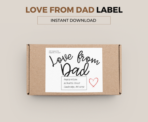 Love from Dad Parcel Label