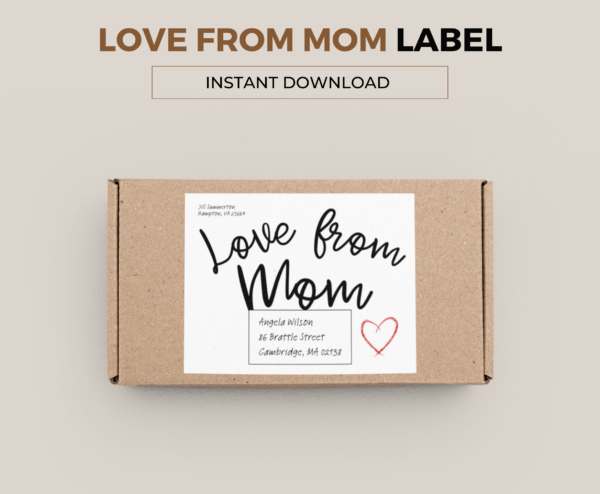 Love from Mom Parcel Label