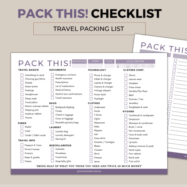 Pack This Travel Checklist