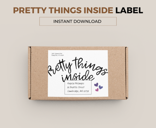 Pretty Things Inside Parcel Label