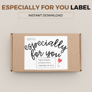 Especially for You Parcel Label