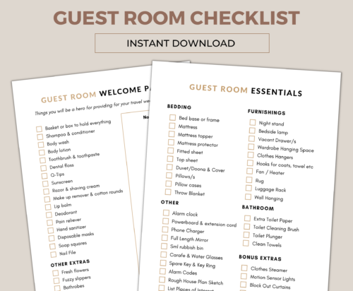 Guest room checklist