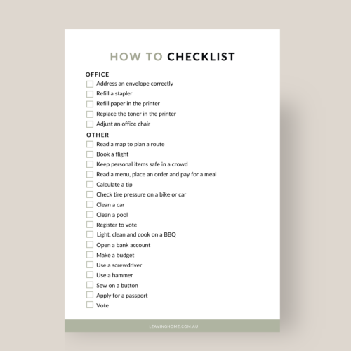 Life Skills Checklist