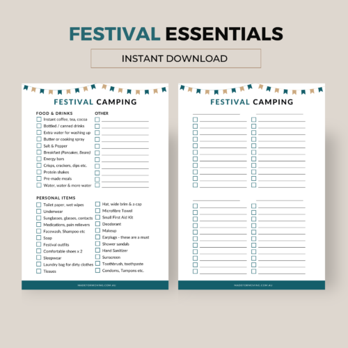 Festival Camping Checklist