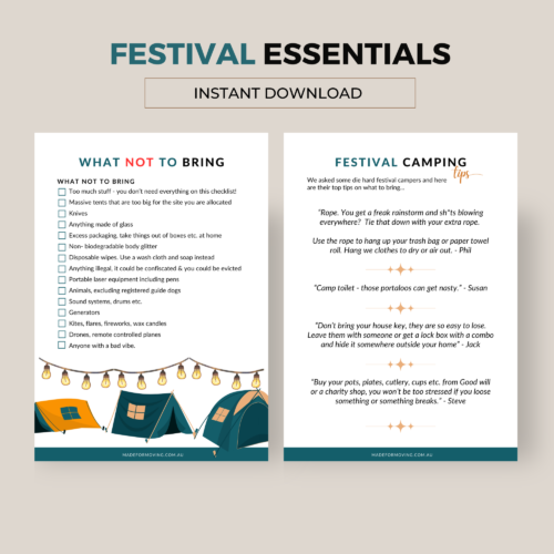 Festival Camping Checklist