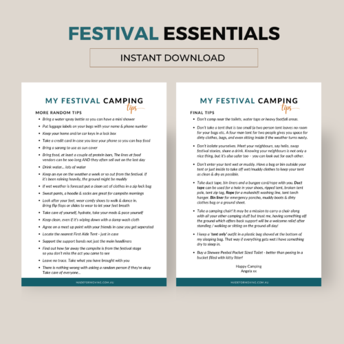 Festival Camping Checklist