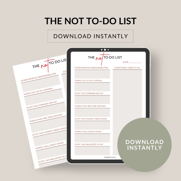 The Not To-Do List